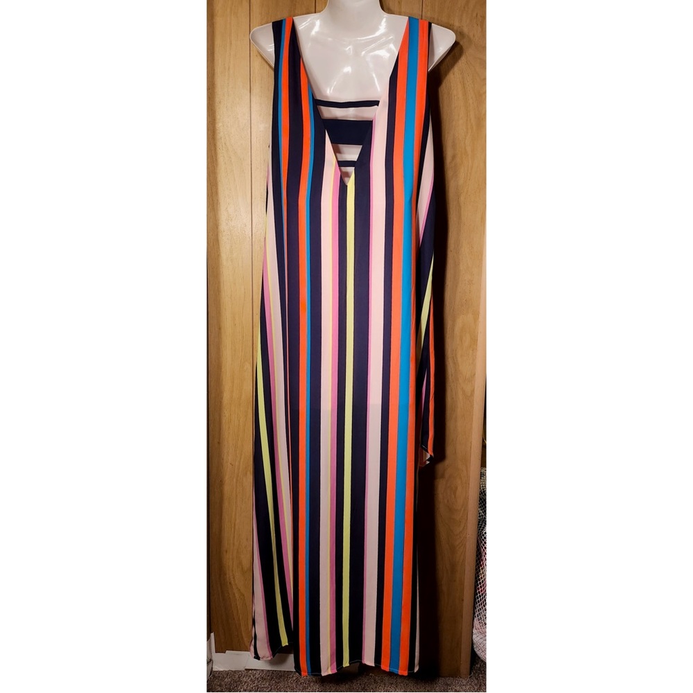 Project RUNAWAY Striped Asymmetrical Dress - Picture 2 of 3